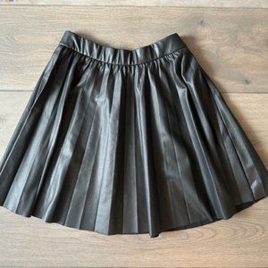 ZARA GIRLS FAUX LEATHER PLEATED ELASTIC WAIST SKIRT